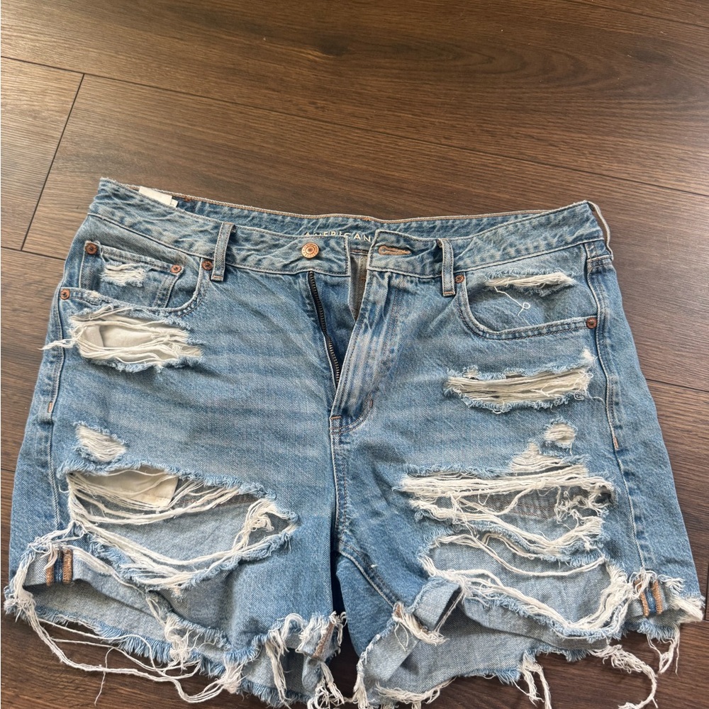 American Eagle Blue Distressed Jean Shorts
